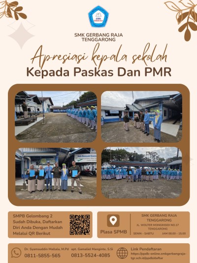 Apresiasi Kepala Sekolah Kepada Paskas Dan PMR